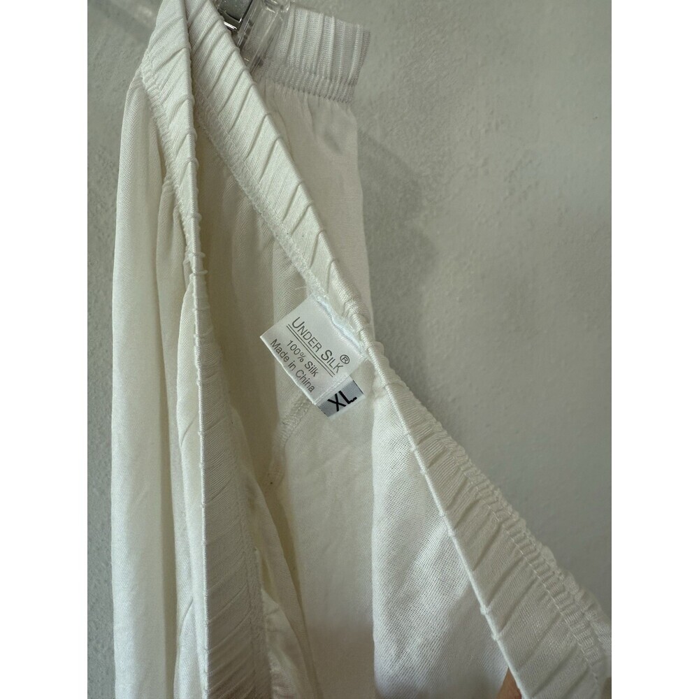 Vintage Under Silk Base Layer 100% Silk Pants Women's XL Leggings Off White - Picture 4 of 4
